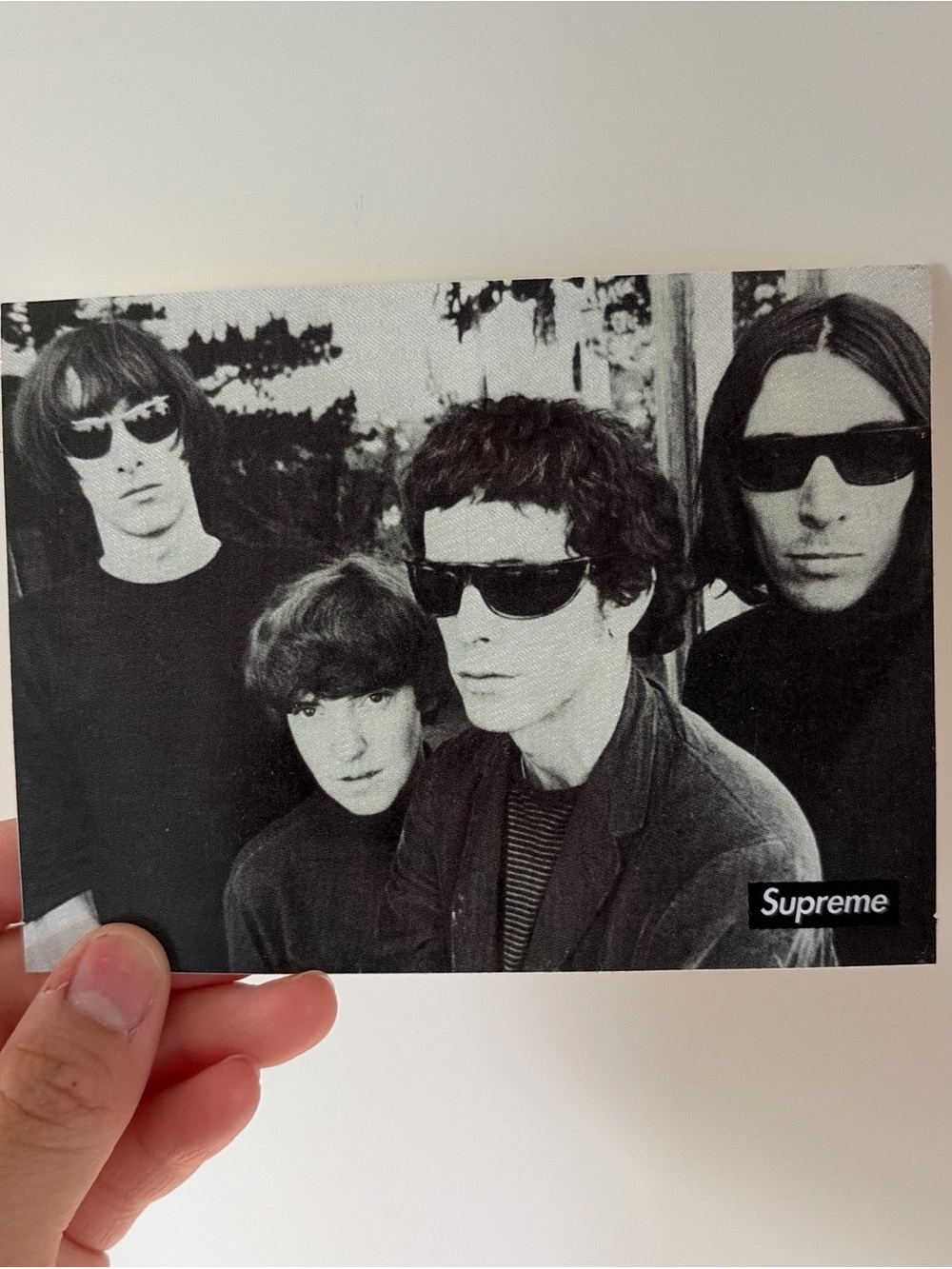 Supreme Black & White Band Photo Sticker
